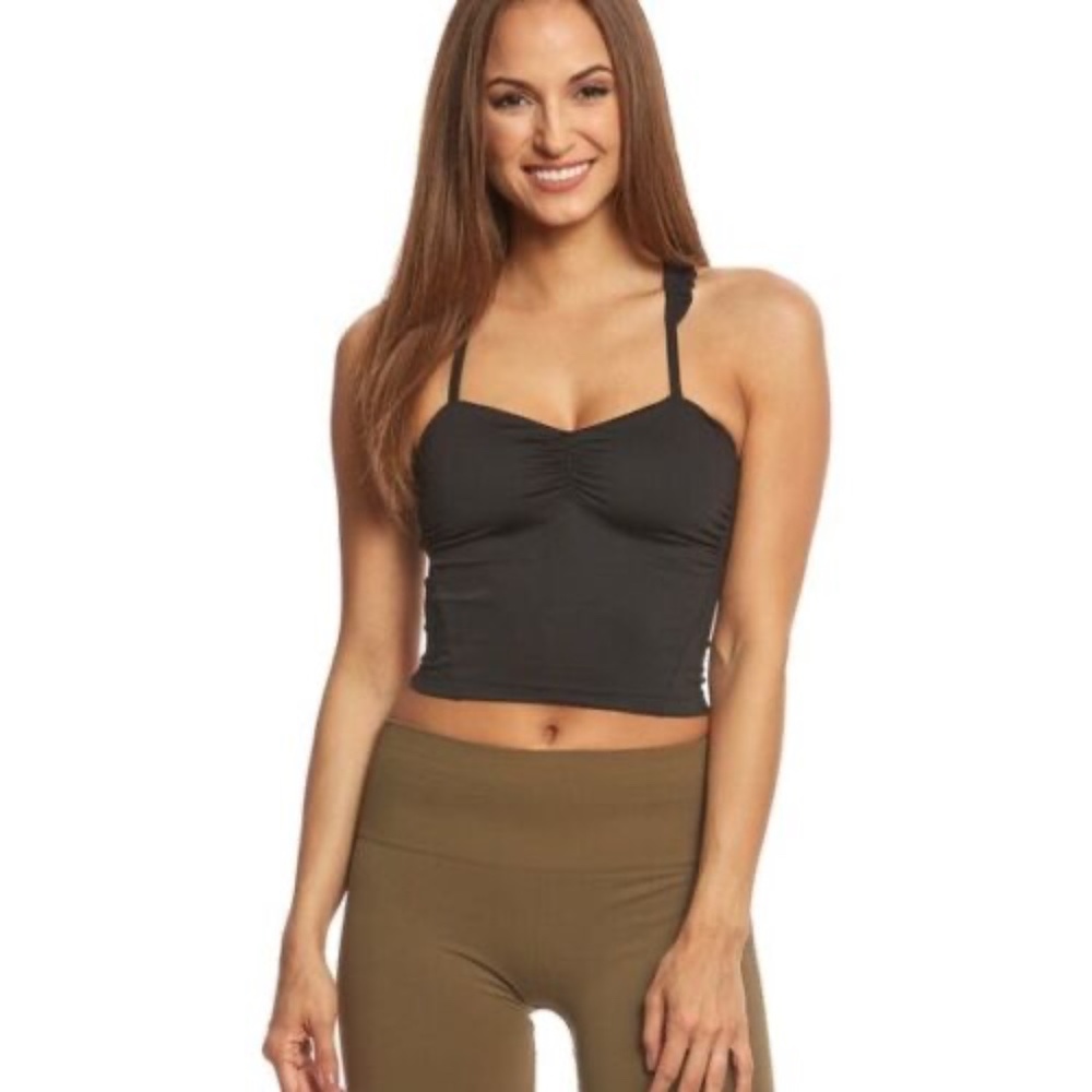 Manduka Yoga Crop Camisole Tank Top in Black